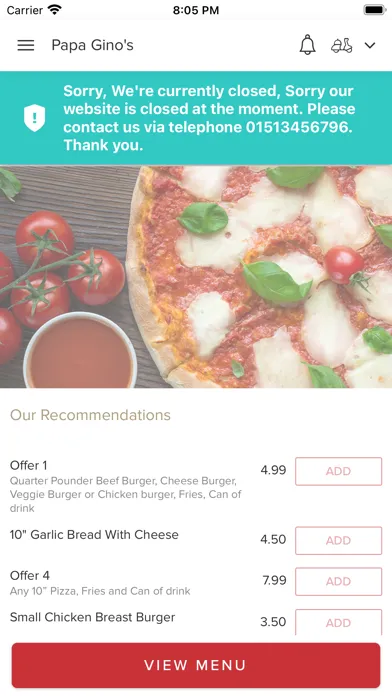 Screenshot di Papa Gino's Birkenhead
