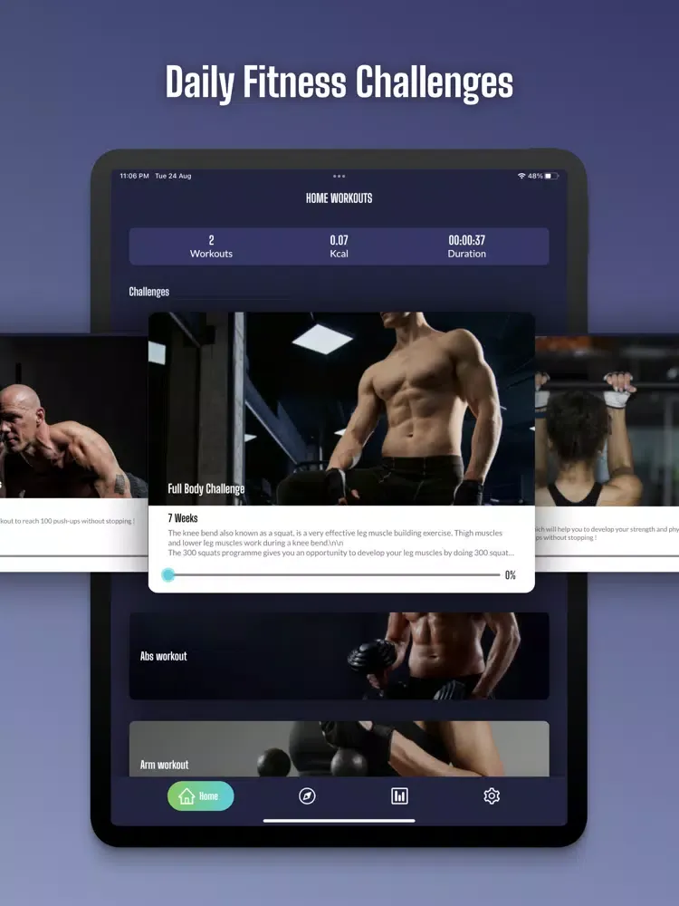 Capturas de tela do Home Workouts: Fitness App iPad 