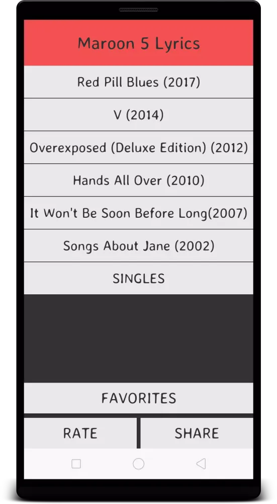 Maroon 5 Lyrics Screenshots