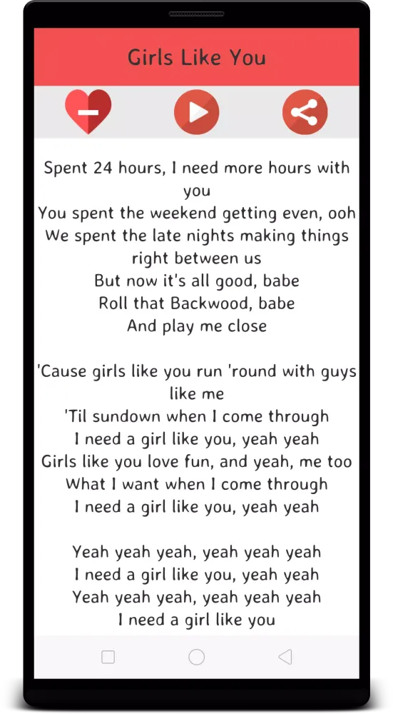 Maroon 5 Lyrics Screenshots