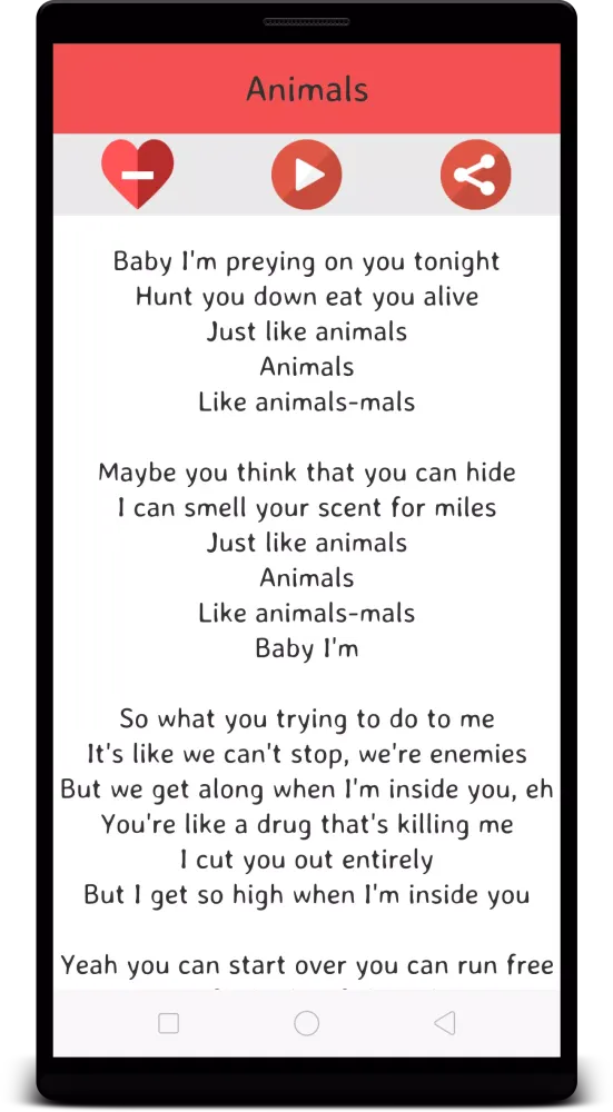 Maroon 5 Lyrics Screenshots