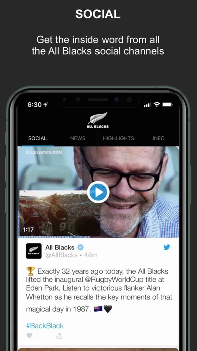 ภาพหน้าจอของ All Blacks Official