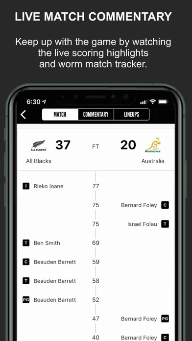 ภาพหน้าจอของ All Blacks Official