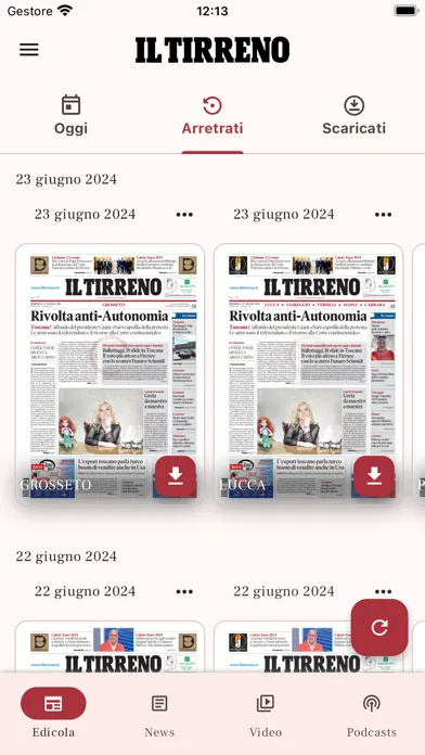 ภาพหน้าจอของ Il Tirreno