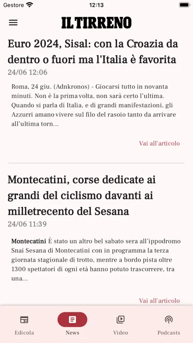 ภาพหน้าจอของ Il Tirreno