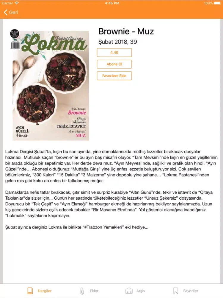 Zrzuty ekranu Lokma Dergisi iPad 