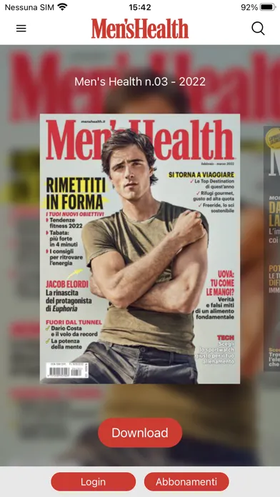Capturas de tela do Men's Health Italia