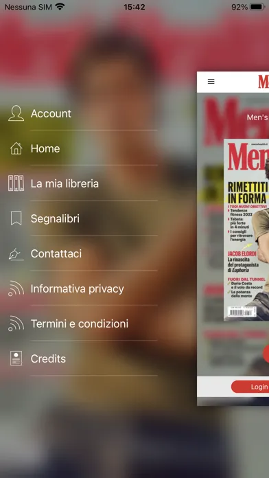 Capturas de tela do Men's Health Italia