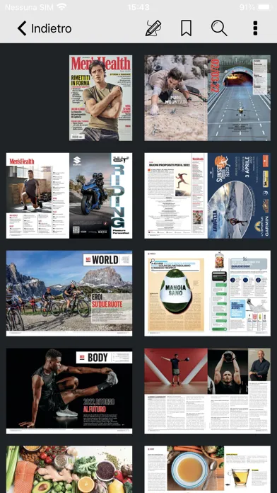 Capturas de tela do Men's Health Italia