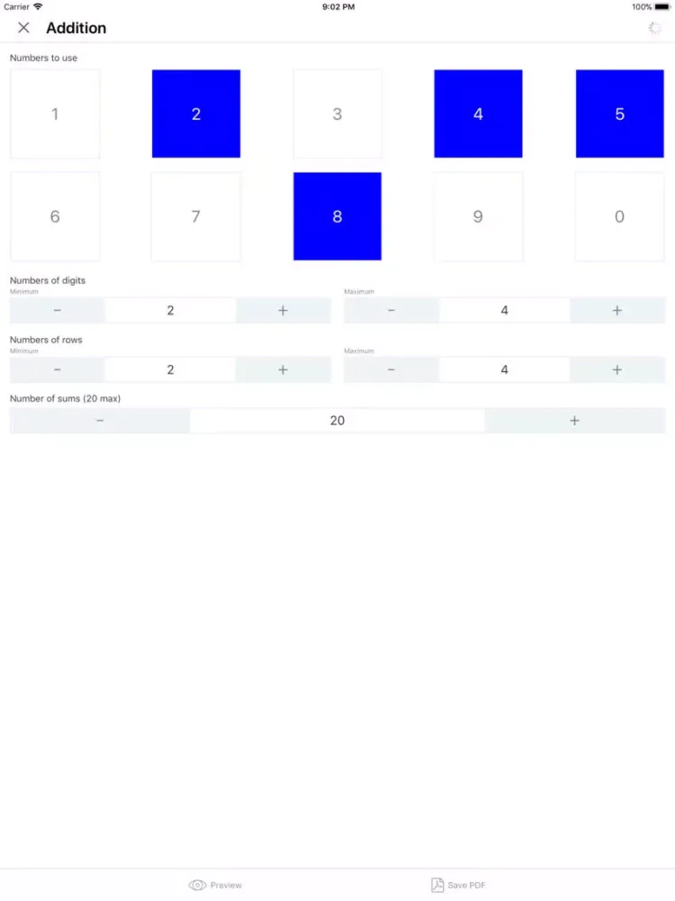 Math Paper Worksheet Lite iPad  Screenshots