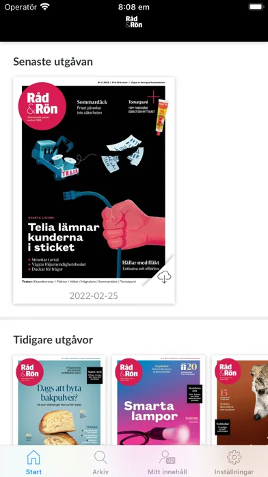 ภาพหน้าจอของ Råd & Rön e-tidning