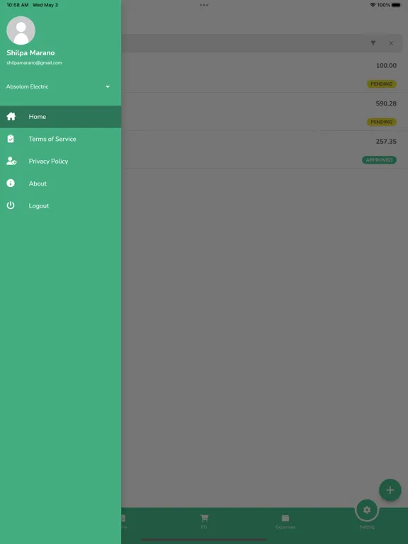 Screenshot di PaperTrl App iPad