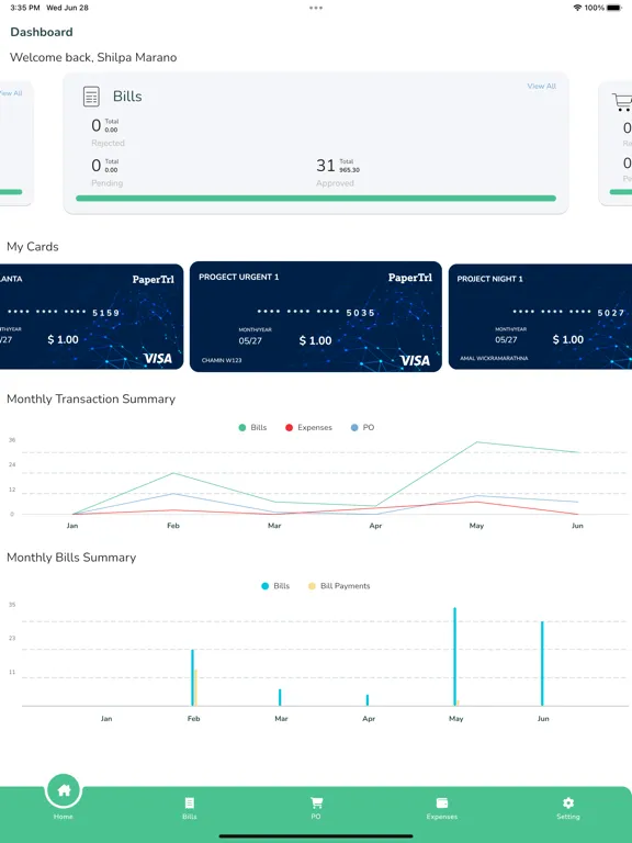Screenshot di PaperTrl App iPad