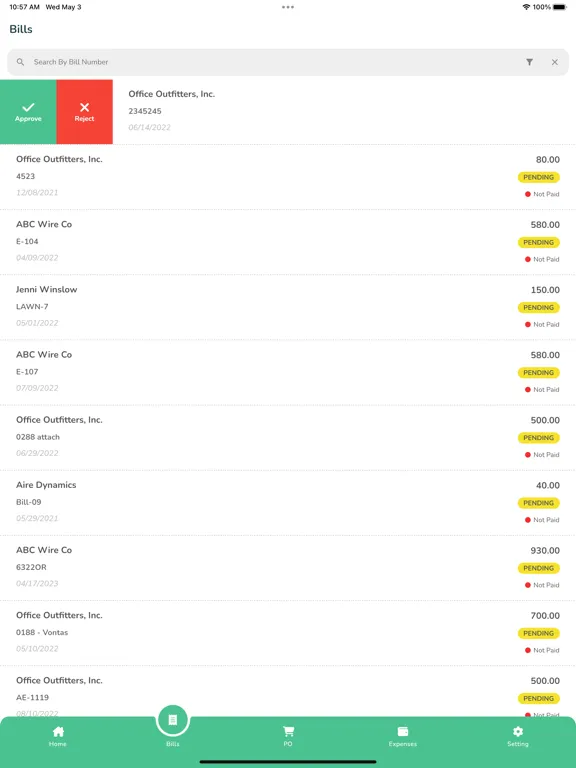 Screenshot di PaperTrl App iPad