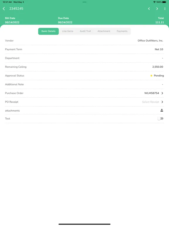 Screenshot di PaperTrl App iPad