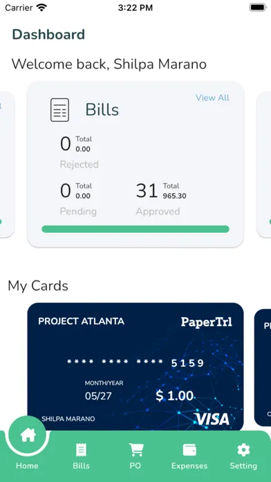 Screenshot di PaperTrl App