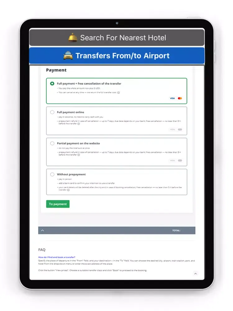 Zrzuty ekranu Paphos Airport Taxi iPad 