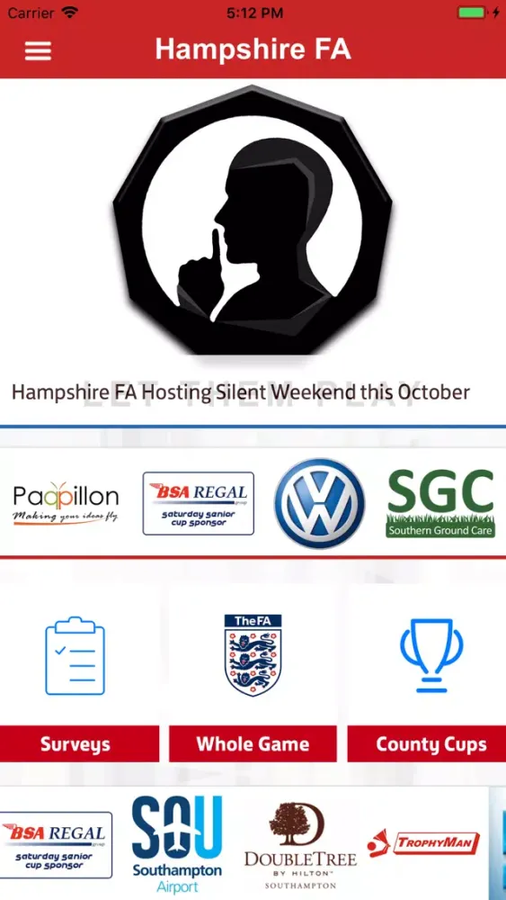 Ảnh chụp màn hình của Hampshire FA