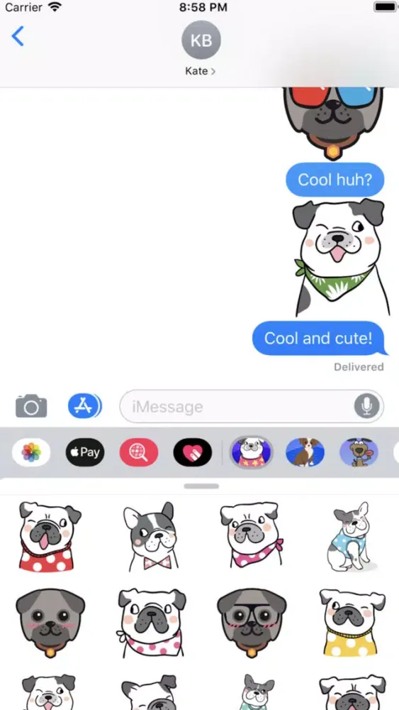 تصاویر Pug Dogs Emojis Stickers