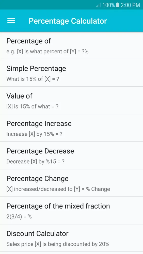 Percentage Calculator Screenshots