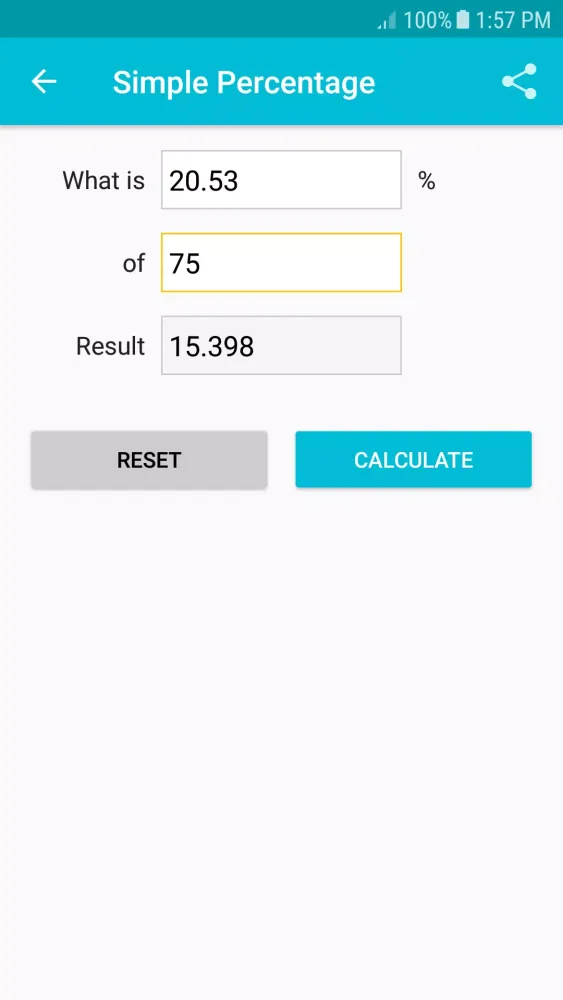 Percentage Calculator Screenshots
