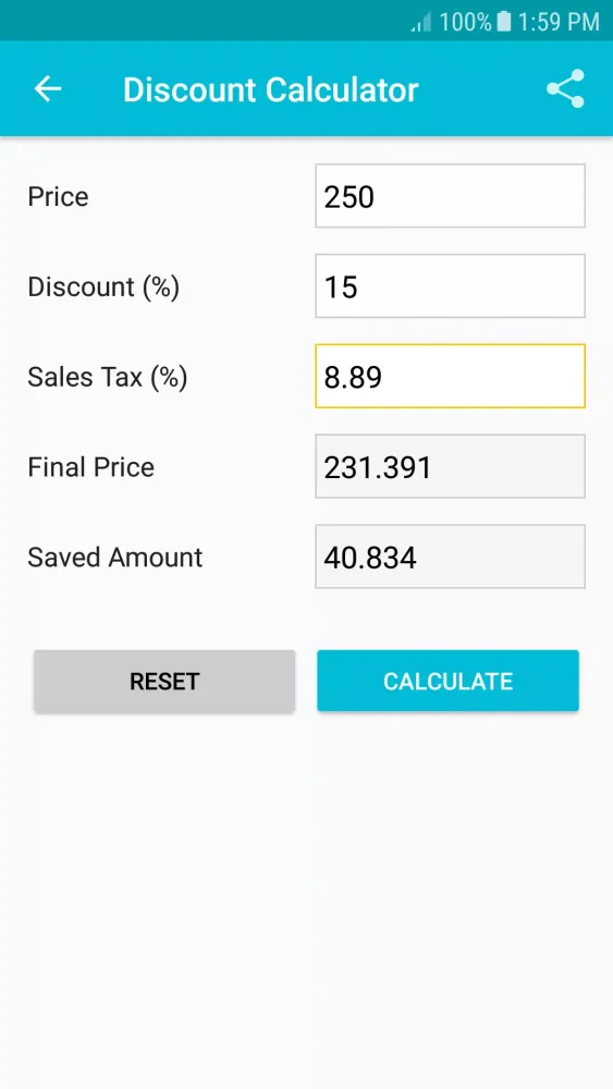 Percentage Calculator Screenshots