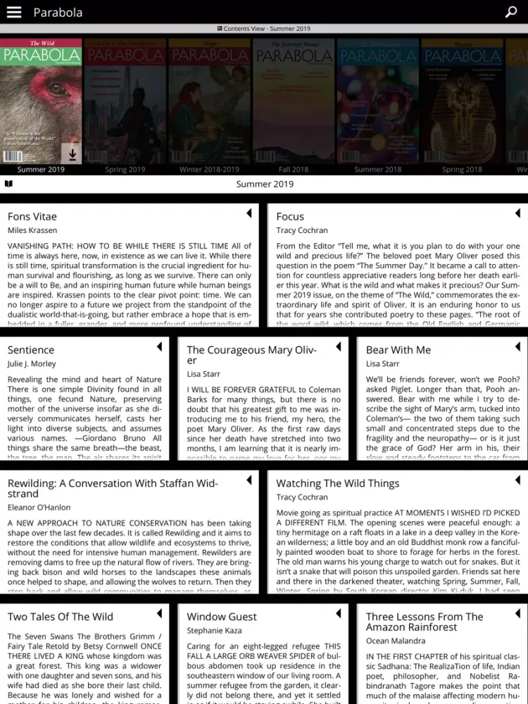Zrzuty ekranu Parabola Magazine iPad 