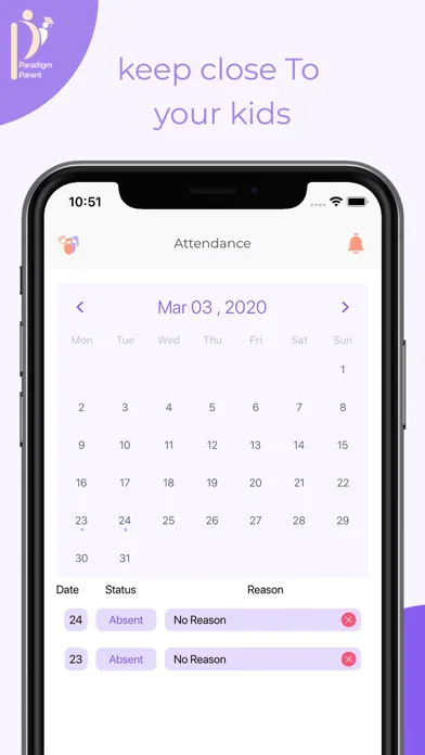 Paradigm Parents App Screenshots