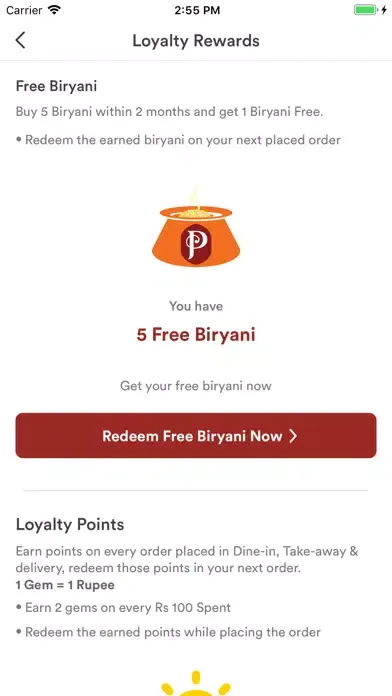 Tangkapan layar Paradise Biryani