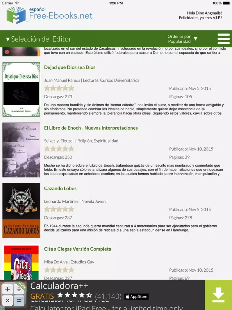 Libros Gratis iPad  स्क्रीनशॉट