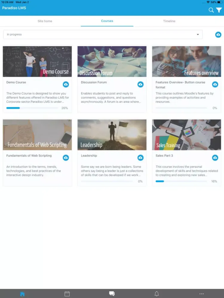 Paradiso LMS 9 Mobile App iPad  Ekran Görüntüleri