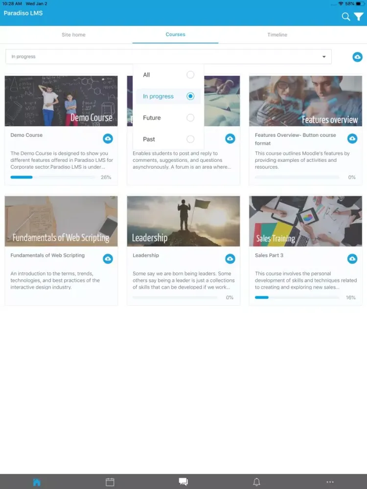 Paradiso LMS 9 Mobile App iPad  Ekran Görüntüleri
