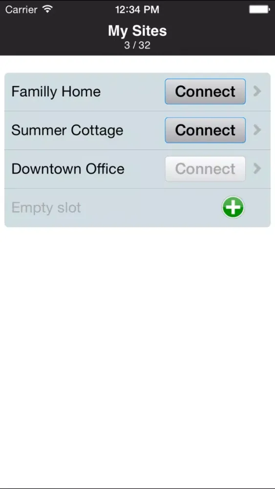Tangkapan layar iParadox–Alarm System Control