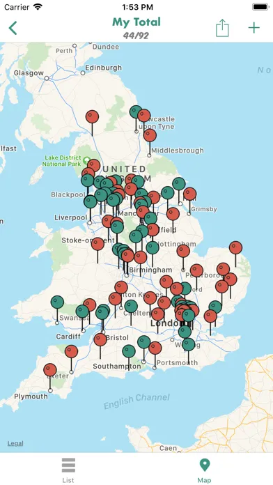 Capturas de tela do The 92 - Away Day Tracker