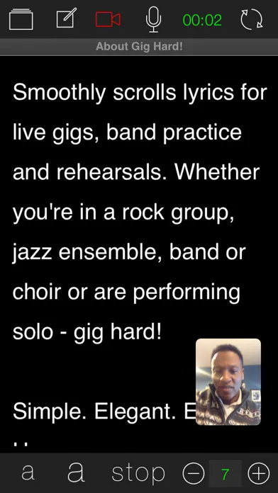 Gig Hard! Autoscrolling Lyrics スクリーンショット