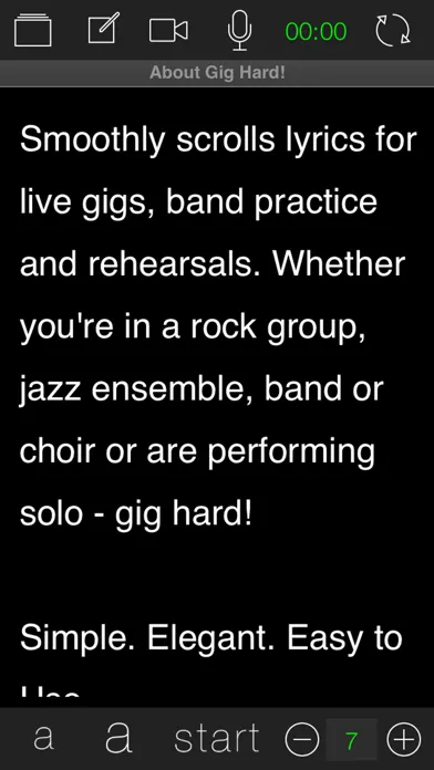 Gig Hard! Autoscrolling Lyrics スクリーンショット