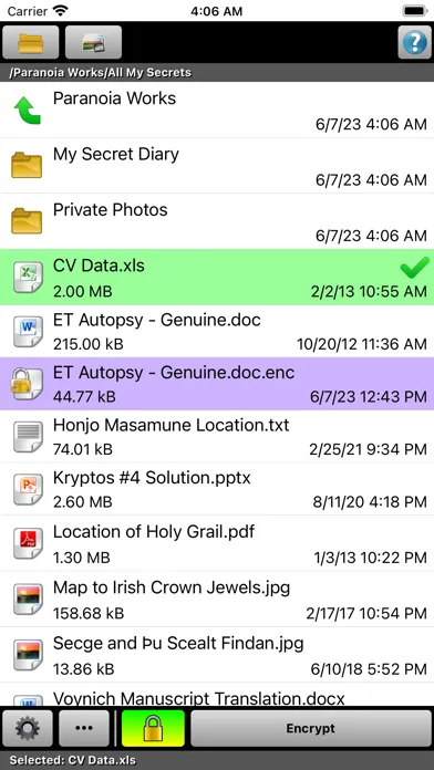 Paranoia File Encryption Lite应用截图