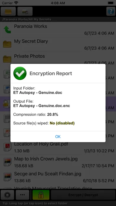 Paranoia File Encryption Lite应用截图