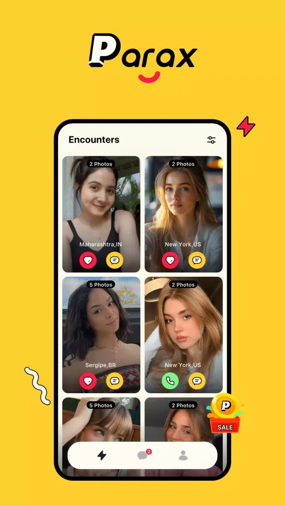 Tangkapan layar ParaX lite: 1v1 video chat