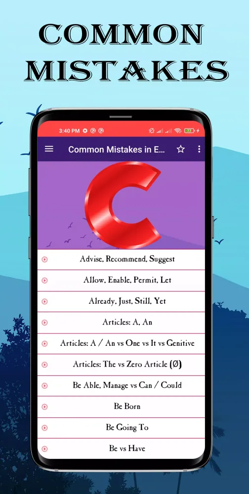 Common Mistakes in English Screenshots