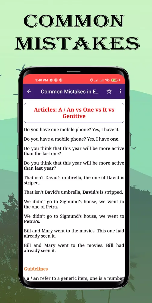 Common Mistakes in English Screenshots