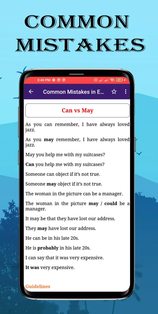 Common Mistakes in English Screenshots
