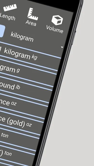 Capturas de tela do Smart Unit Conversion