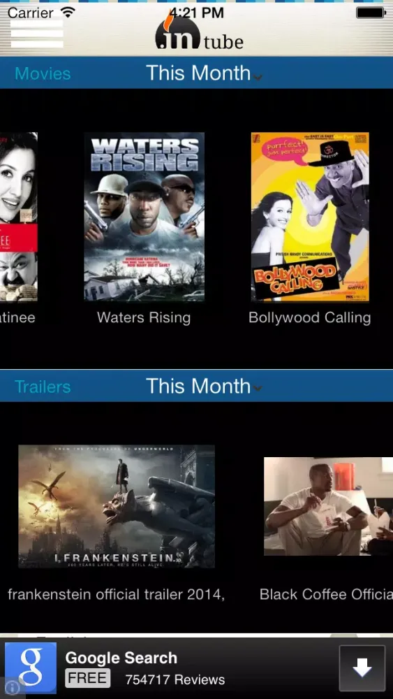 inTube: Watch Indian Films应用截图