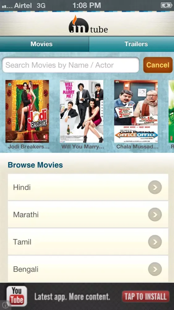 inTube: Watch Indian Films应用截图