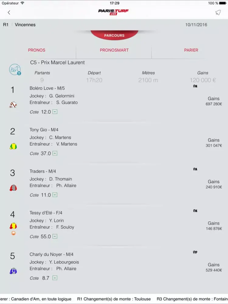 Paris-Turf LIVE iPad  سکرین شاٹس
