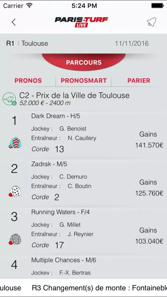 Paris-Turf LIVE سکرین شاٹس