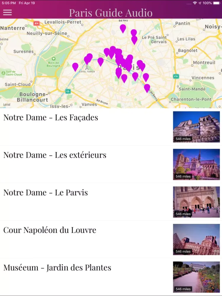 PARIS GUIDE AUDIO iPad  سکرین شاٹس