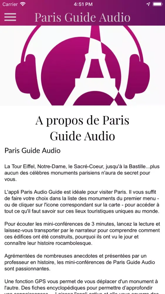 PARIS GUIDE AUDIO سکرین شاٹس