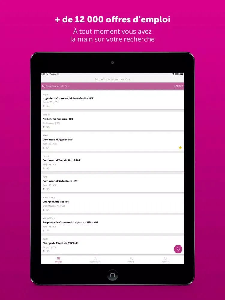 Screenshot di ParisJob Emploi iPad 